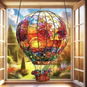 Acrylic Hot Air Balloon Suncatcher 2D